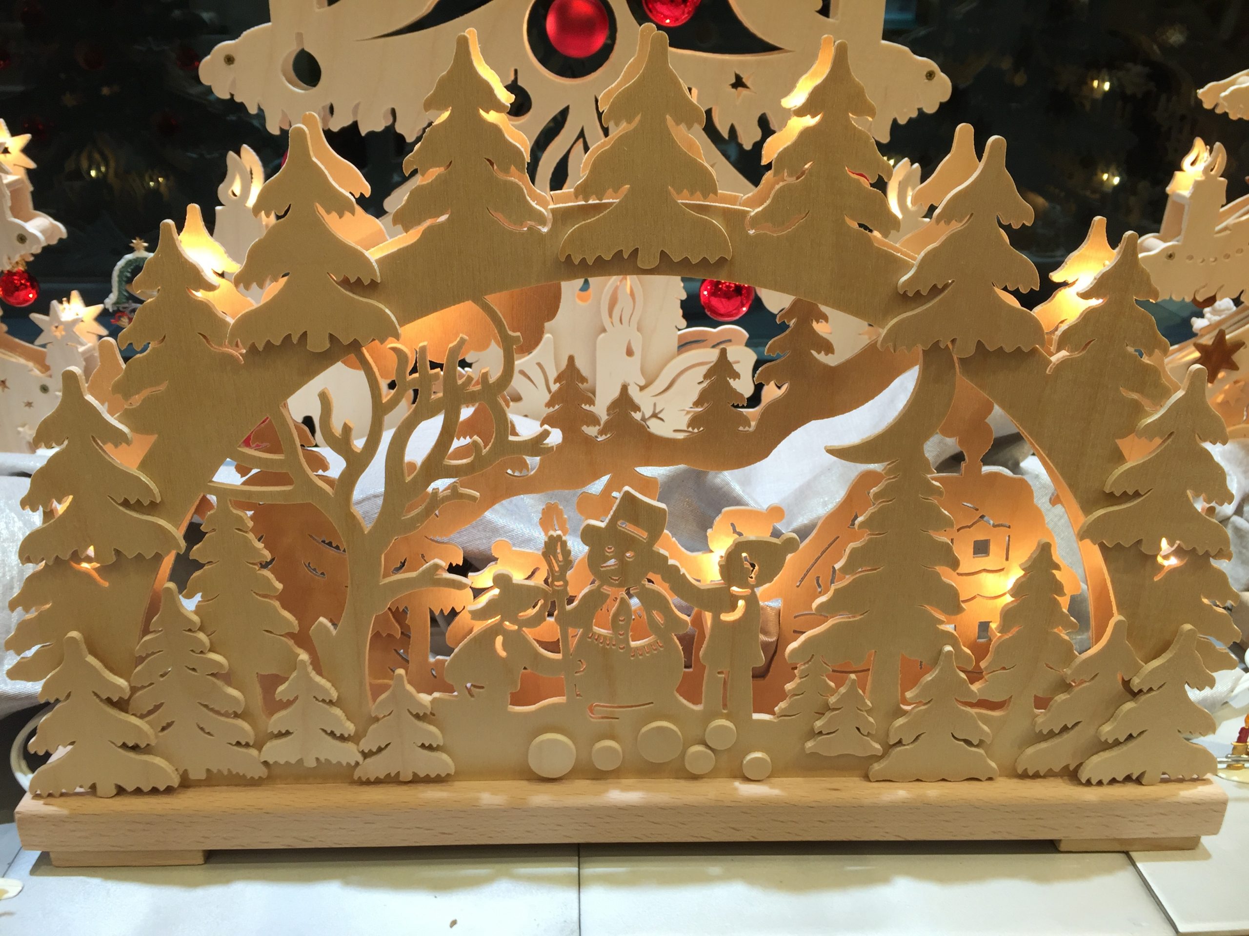 ドイツ ラタグス社 光の窓飾り 雪山の列車 クリスマス - 置物